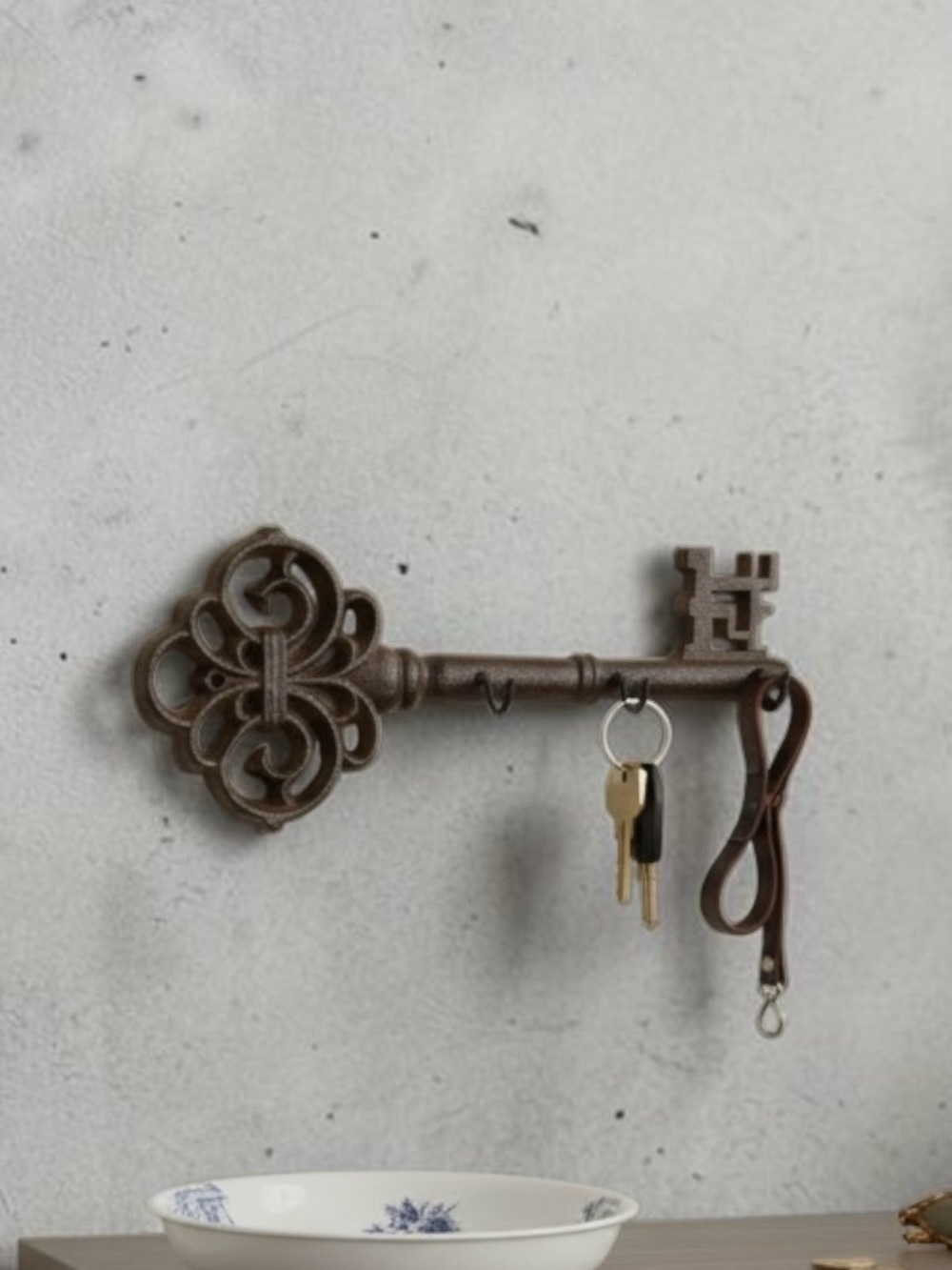 Rustic Cast Iron Key Wall Hook Entryway Decor